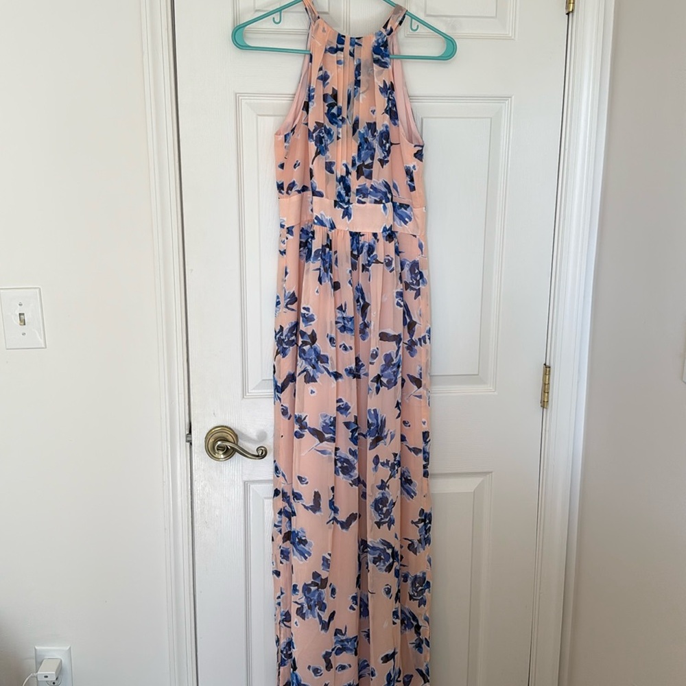 Pink floral maxi dress. Size 6.